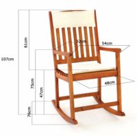 Schaukelstuhl Akazie mit Sitzkissen