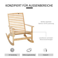 Schaukelstuhl Gartenstuhl Bambus natur