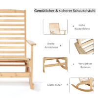 Schaukelstuhl Gartenstuhl Bambus natur