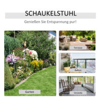Schaukelstuhl Gartenstuhl Bambus weiss