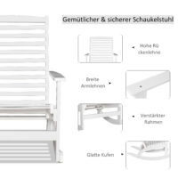 Schaukelstuhl Gartenstuhl Bambus weiss