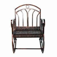 Schaukelstuhl Gartenstuhl Metall Bronze