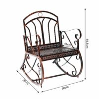 Schaukelstuhl Gartenstuhl Metall Bronze