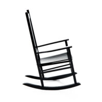 Schaukelstuhl Gartenstuhl mit Armlehne Pappelholz schwarz