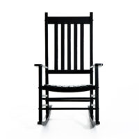 Schaukelstuhl Gartenstuhl mit Armlehne Pappelholz schwarz