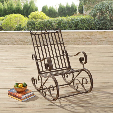 Schaukelstuhl Geraldton 92x59x90cm im Landhausstil Braun