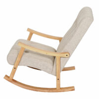 Schaukelstuhl JAM-K10 Relaxsessel creme Gestell braun