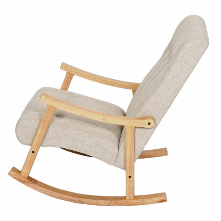 Schaukelstuhl JAM-K10 Relaxsessel creme Gestell braun