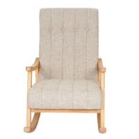 Schaukelstuhl JAM-K10 Relaxsessel creme Gestell braun