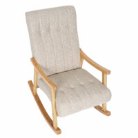 Schaukelstuhl JAM-K10 Relaxsessel creme Gestell braun