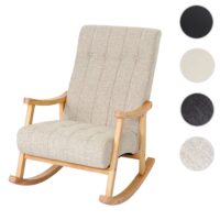 Schaukelstuhl JAM-K10 Relaxsessel creme Gestell braun
