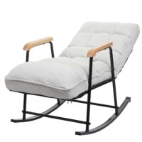 Schaukelstuhl JAM-K40 Relaxsessel Liegefunktion Metall creme-beige
