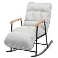 Schaukelstuhl JAM-K40 Relaxsessel Liegefunktion Metall creme-beige
