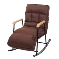 Schaukelstuhl JAM-K40 Relaxsessel Liegefunktion Metall dunkelbraun