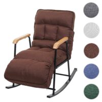 Schaukelstuhl JAM-K40 Relaxsessel Liegefunktion Metall dunkelbraun
