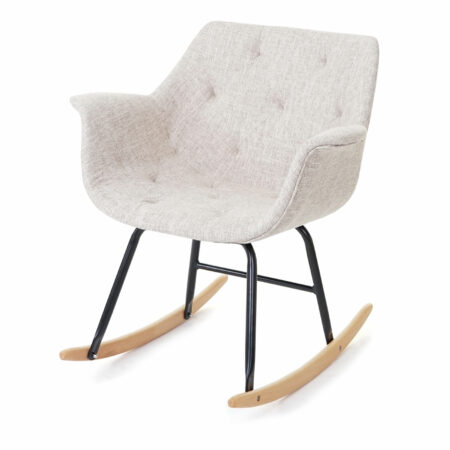 Schaukelstuhl Malmö ~ Textil creme / grau