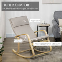Schaukelstuhl Nordtraum Birkenholz Grau