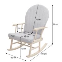Schaukelstuhl Nostalgie Massivholz ~ grau