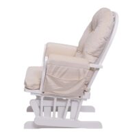Schaukelstuhl Relaxsessel Schwingstuhl  ~ Samt creme-beige