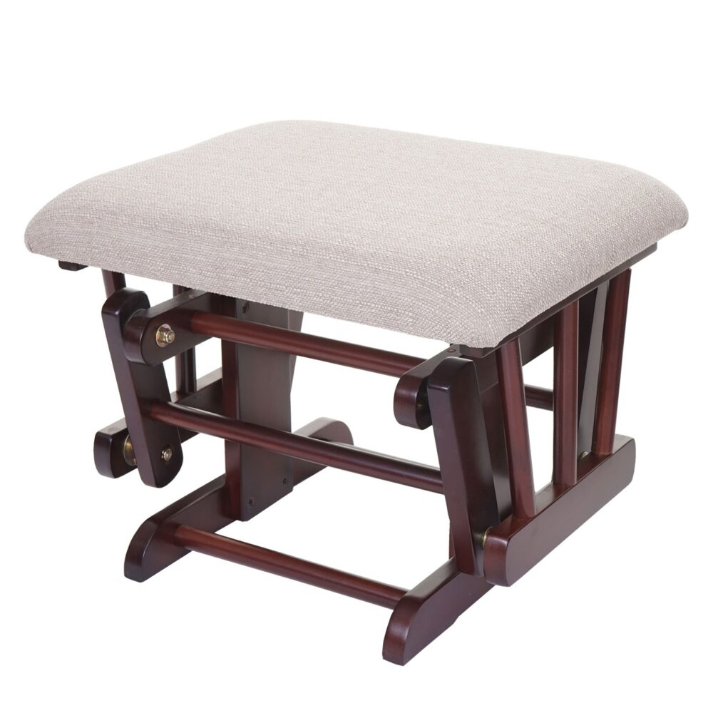 Schaukelstuhl Relaxsessel Schwingstuhl  ~ Stoff/Textil creme-grau