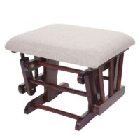 Schaukelstuhl Relaxsessel Schwingstuhl  ~ Stoff/Textil creme-grau