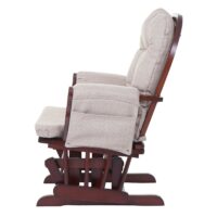Schaukelstuhl Relaxsessel Schwingstuhl  ~ Stoff/Textil creme-grau