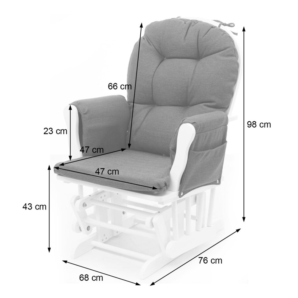 Schaukelstuhl Relaxsessel Schwingstuhl  ~ Stoff/Textil creme-grau