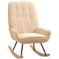 Schaukelstuhl Relaxstuhl Sherpa Vlies Rosa