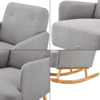 Schaukelstuhl Schwingsessel Postau Hellgrau