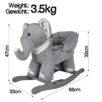 Schaukeltier Einhorn - Plüsch Ab 1 Jahr mit Gurt Musik