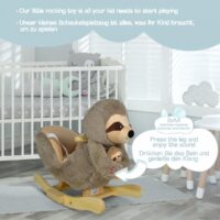 Schaukeltier Faultier - Plüsch Ab 1 Jahr mit Gurt Musik