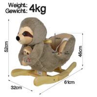 Schaukeltier Faultier - Plüsch Ab 1 Jahr mit Gurt Musik