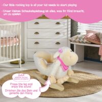 Schaukeltier Schaf - Plüsch Ab 1 Jahr mit Gurt Musik