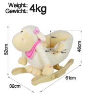 Schaukeltier Schaf - Plüsch Ab 1 Jahr mit Gurt Musik