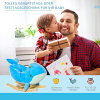 Schaukeltier Wal mit Sound  60x33x50cm