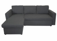 Schlafsofa Ecksofa 220x152cm Stoff/Textil ~ dunkelgrau