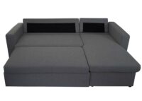 Schlafsofa Ecksofa 220x152cm Stoff/Textil ~ dunkelgrau