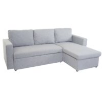 Schlafsofa Ecksofa 220x152cm Stoff/Textil hellgrau