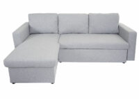 Schlafsofa Ecksofa 220x152cm Stoff/Textil hellgrau
