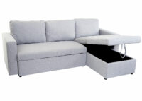 Schlafsofa Ecksofa 220x152cm Stoff/Textil hellgrau