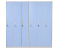 Schliessfach Spind Boston 6 Fächer blau