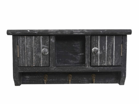 Schlüsselbrett Pitea mit Türen Massiv-holz Shabby