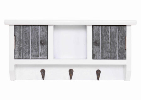 Schlüsselbrett Schlüsselkasten mit Türen ~ shabby grau