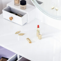 Schminktisch Kosmetiktisch 4 Schubladen Hocker Spiegel