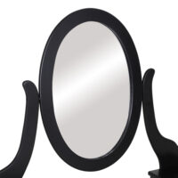 Schminktisch Kosmetiktisch drei Schubladen und Hocker schwarz