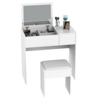 Schminktisch Kosmetiktisch mit Klappspiegel und Hocker weiss