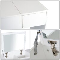 Schminktisch Kosmetiktisch mit Klappspiegel und Hocker weiss