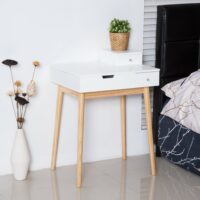 Schminktisch Kosmetiktisch mit Klappspiegel weiss Frisiertisch