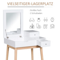 Schminktisch Kosmetiktisch mit Klappspiegel weiss Frisiertisch