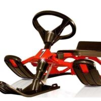 Schneescooter Schlitten rot